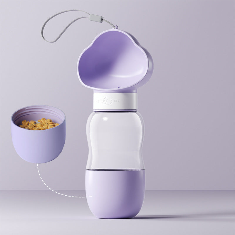 Portable Pet Water Bottle with Feeding Container (Leak-Proof & Outdoor Ready)