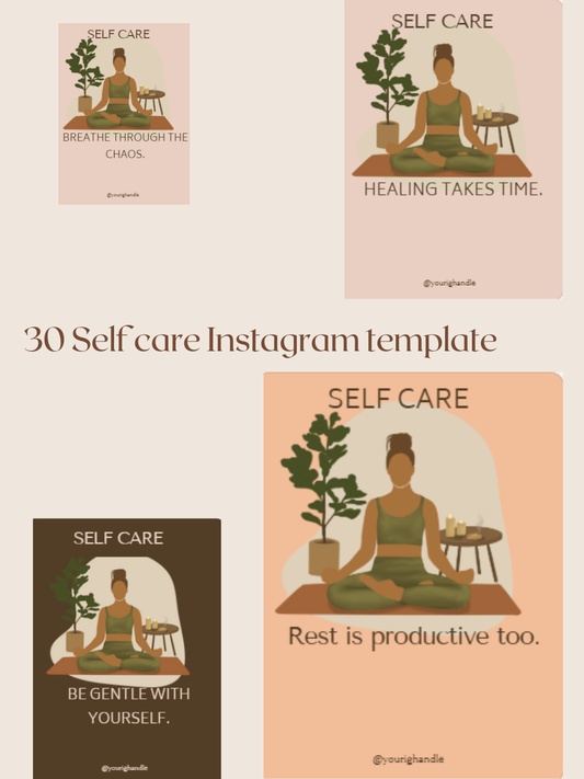 Self Care Instagram Templates Canva Bundle