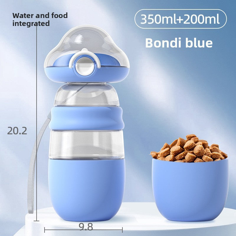 Portable Pet Water Bottle with Feeding Container (Leak-Proof & Outdoor Ready)