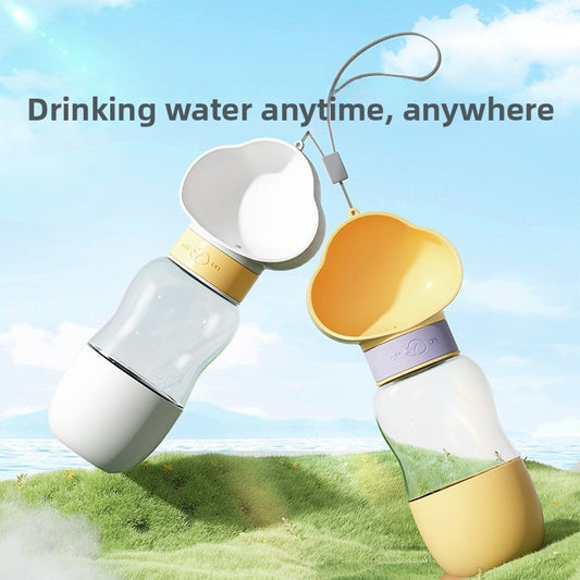 Portable Pet Water Bottle with Feeding Container (Leak-Proof & Outdoor Ready)