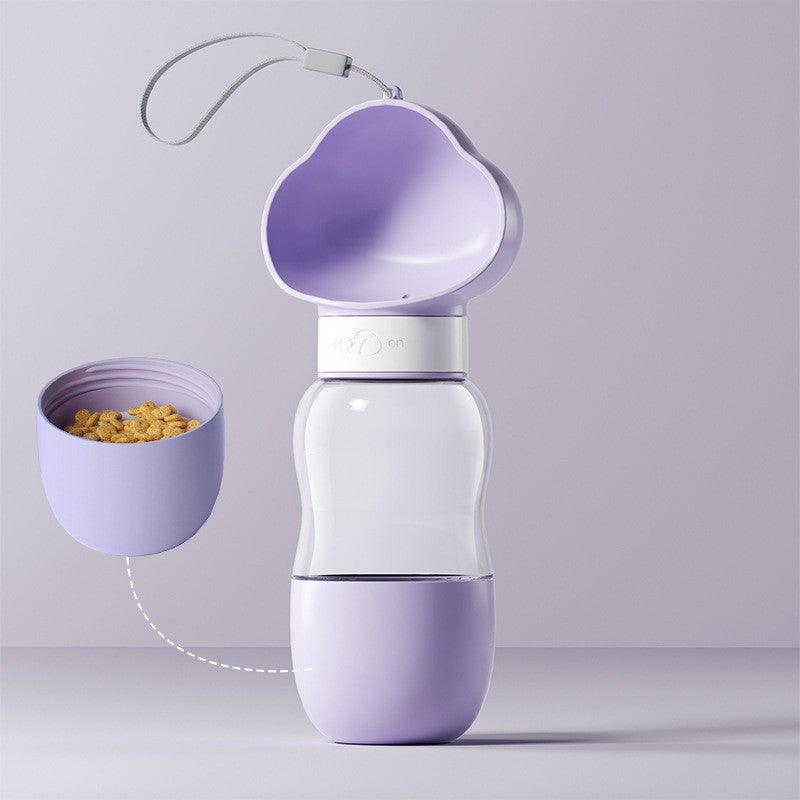 Portable Pet Water Bottle with Feeding Container (Leak-Proof & Outdoor Ready)